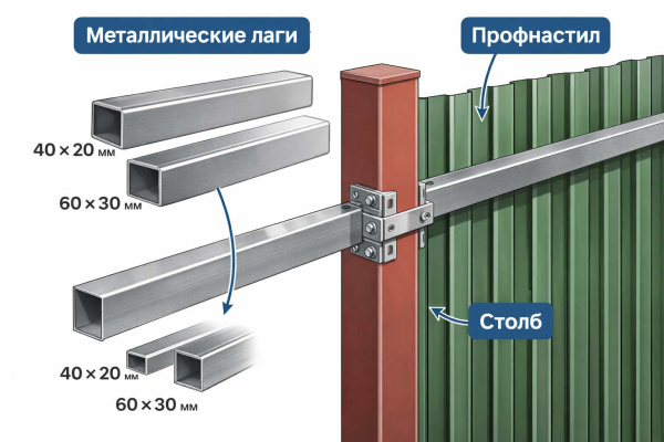 Лага для забора 50х25 3м